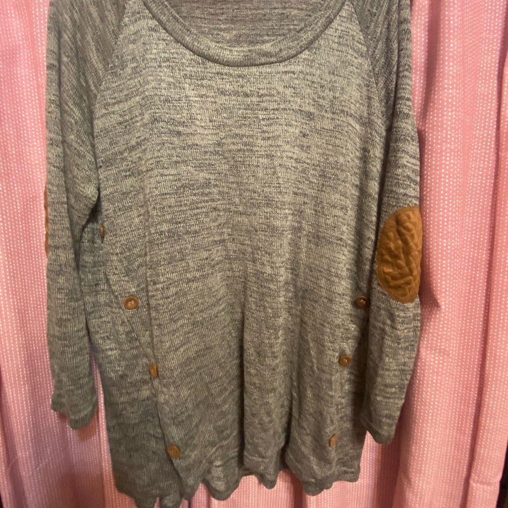 Lightweight Sweater with Elbow Patches 3X Plus